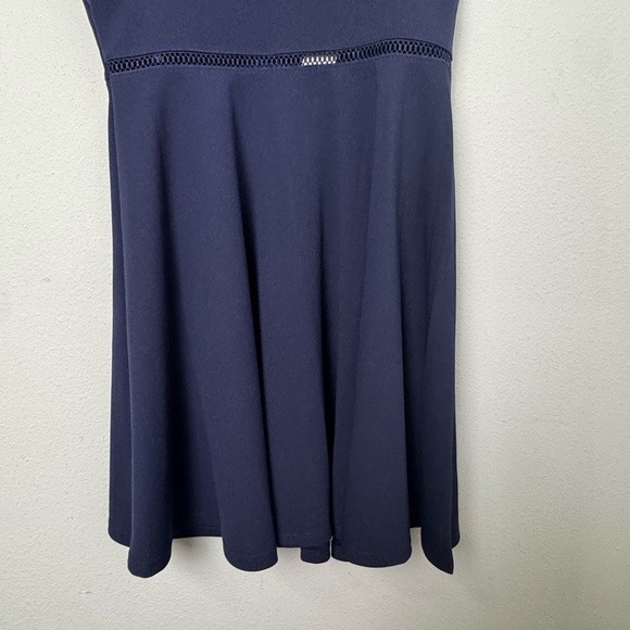 NWT Trixxi Fit and Flare Faran Ladder Trim Skater Dress in Navy Blue Size Large - Picture 7 of 14